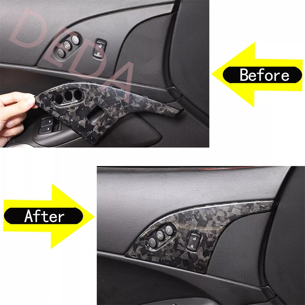 Forged Carbon Fiber Child Door Lock Panel Trim for Chevrolet for Corvette C6 2005-13