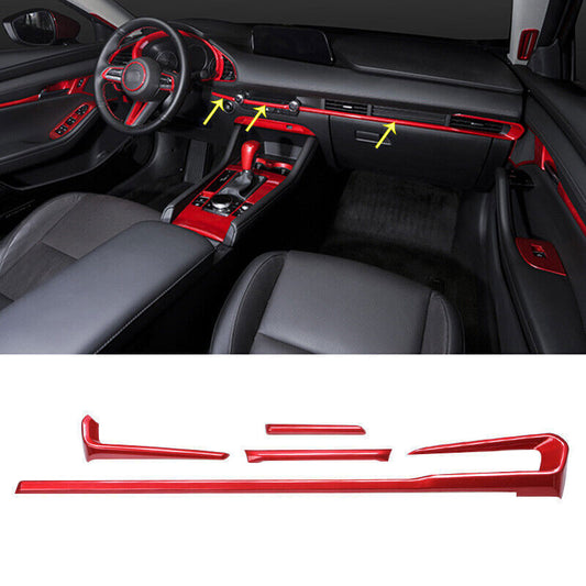 for Mazda 3 2020-22 Red Interior Central Console Dashboard Decorative Strip Trim