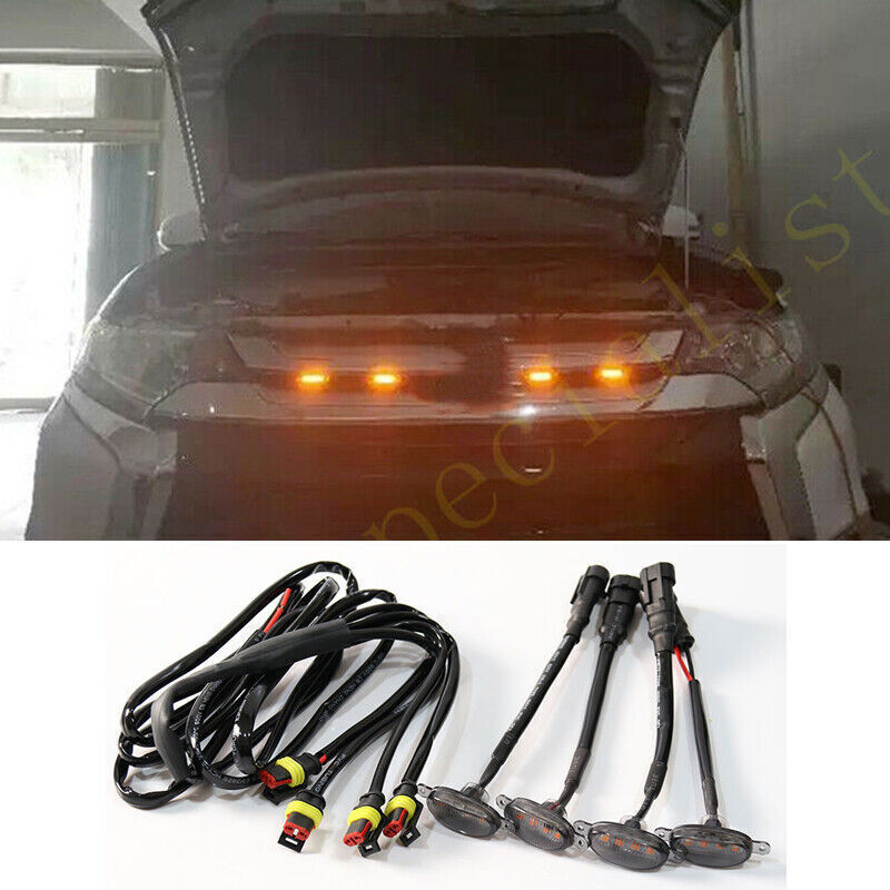 New For Outlander Sport 2016-24 smoke Style Front Grill LED Marker Lights