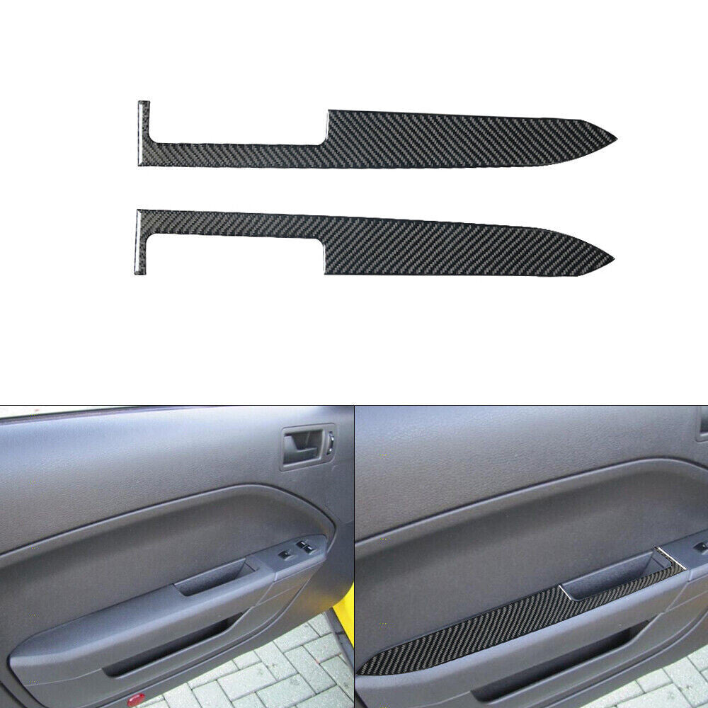 2Pcs Carbon Fiber Interior Door's Panel Cover Trim for Ford for Mustang 2005-2009