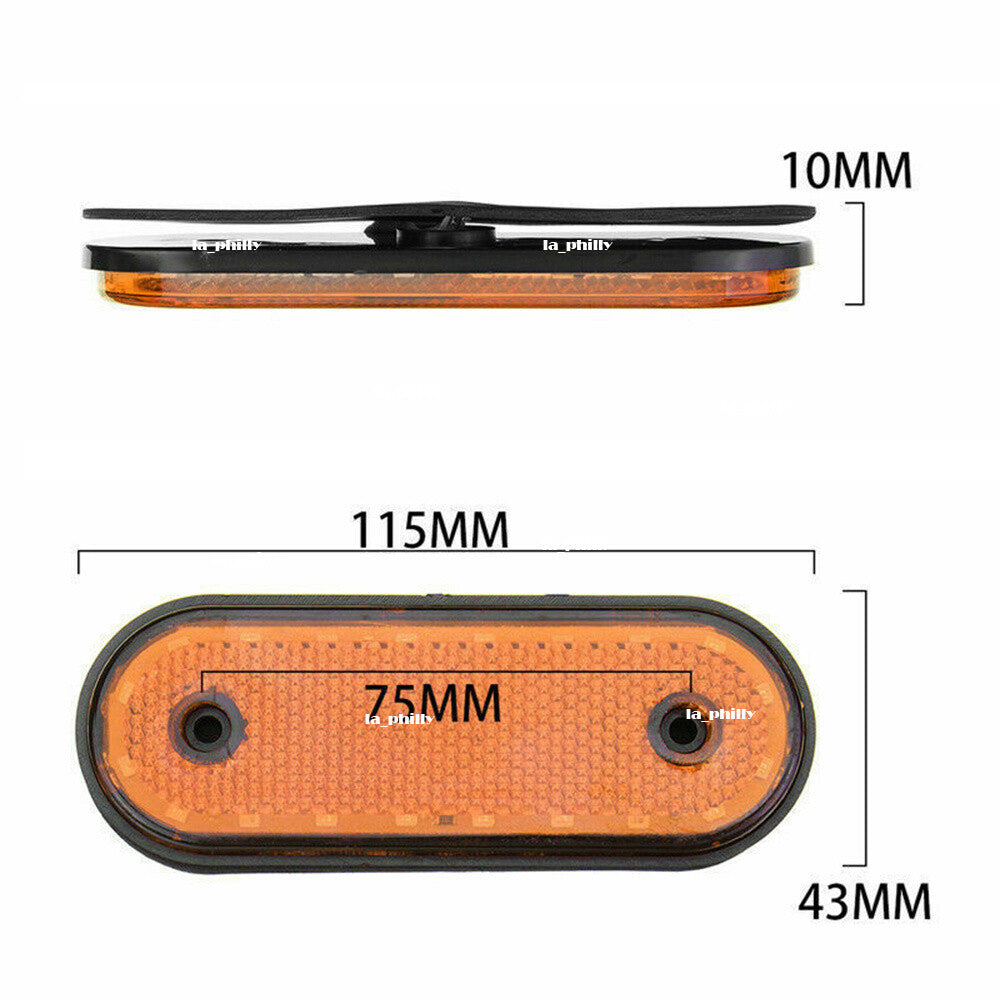 24V Amber 20LED Side Marker Indicator Light Lamp Caravan Truck Trailer Lorry