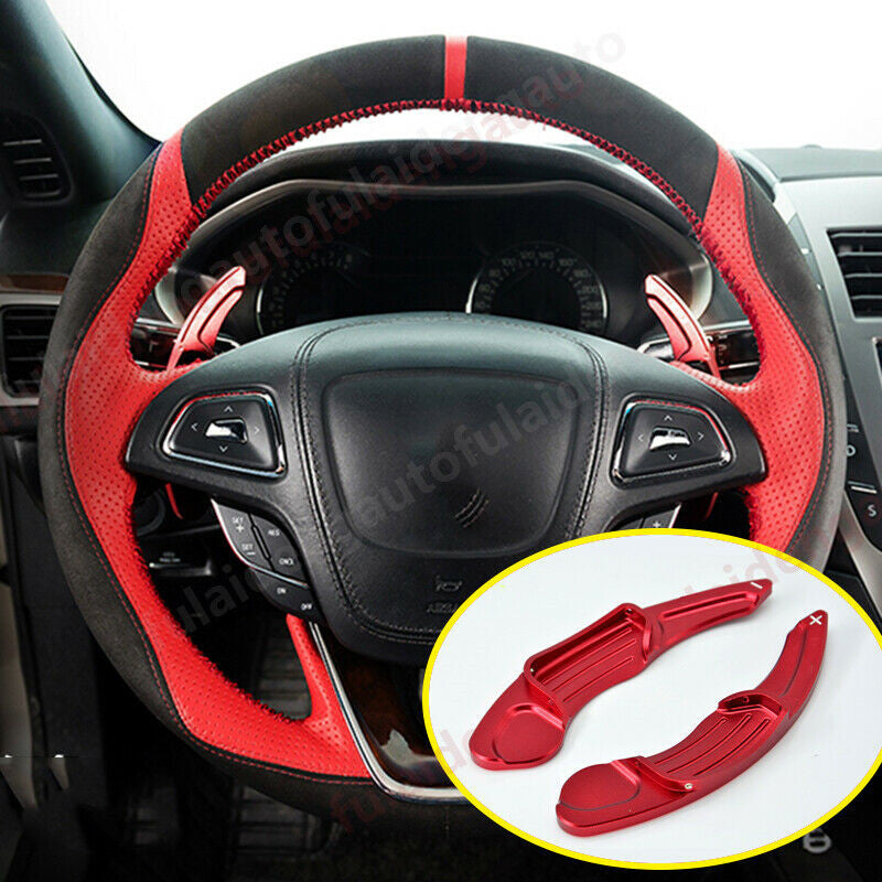 2P for Lincoln MKZ 2017-2020 Red Steering Wheels Shift Paddle Shifter Extension