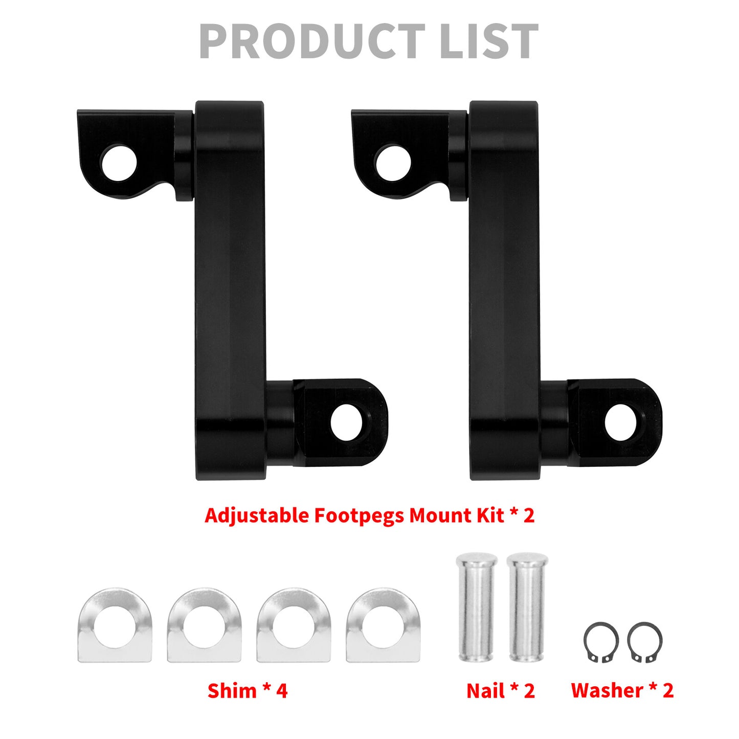 CNC Aluminum Foot Pegs Male Mount Extensions for Harley Touring Dyna Sportster