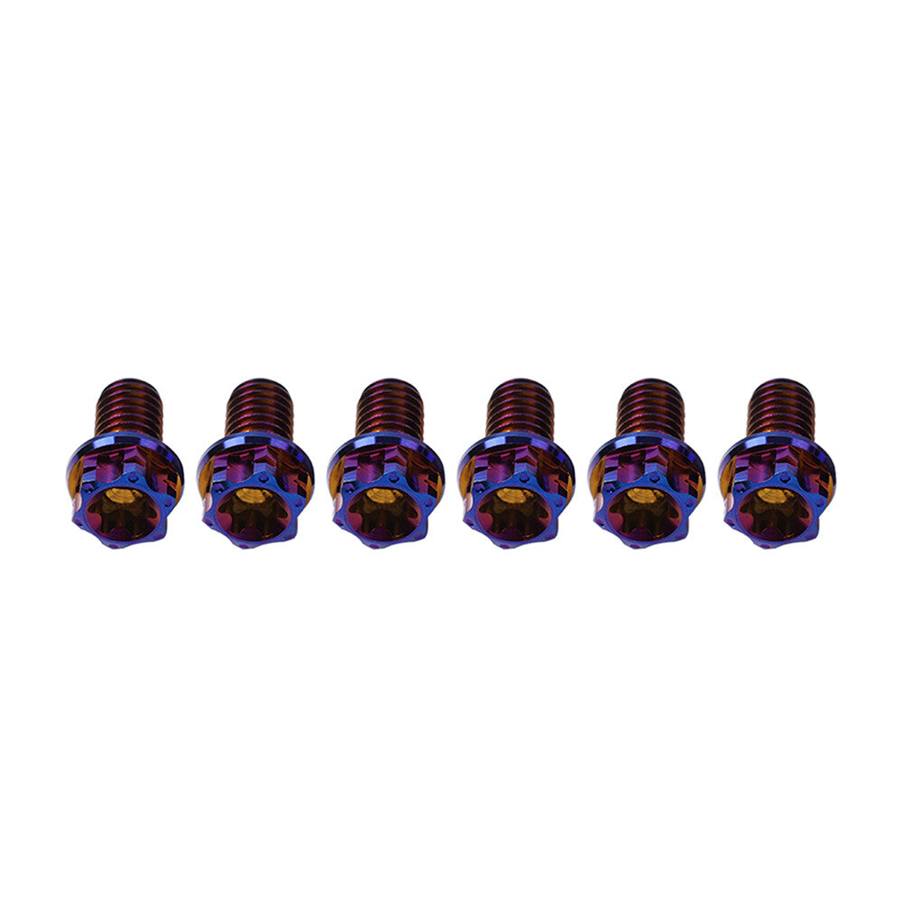 6pcs Bolts Torx Head Flange Screw M8x10mm Burn Blue For Motorcycle Bike