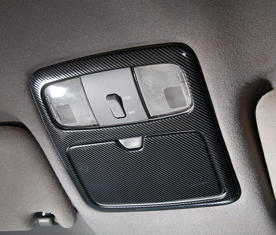 2X Carbon Fiber Front Reading Light Lamp Cover Trim for Toyota Prado FJ120 03-09