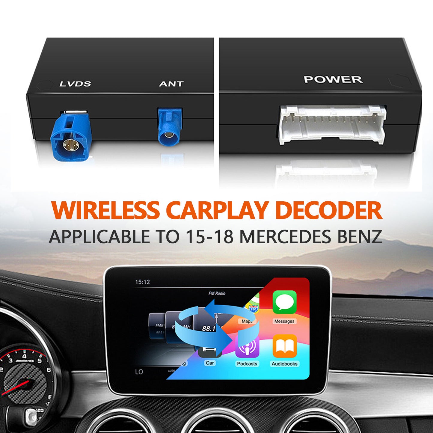 Wireless CarPlay Android Auto Interface for Mercedes W205 NTG 5.0 C Class