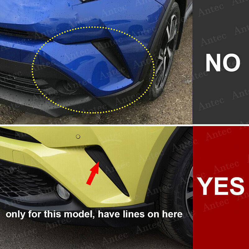 2P Carbon Fiber Look Front Bumper Fog Light Cover Trim for Toyota C~HR CHR 18-22