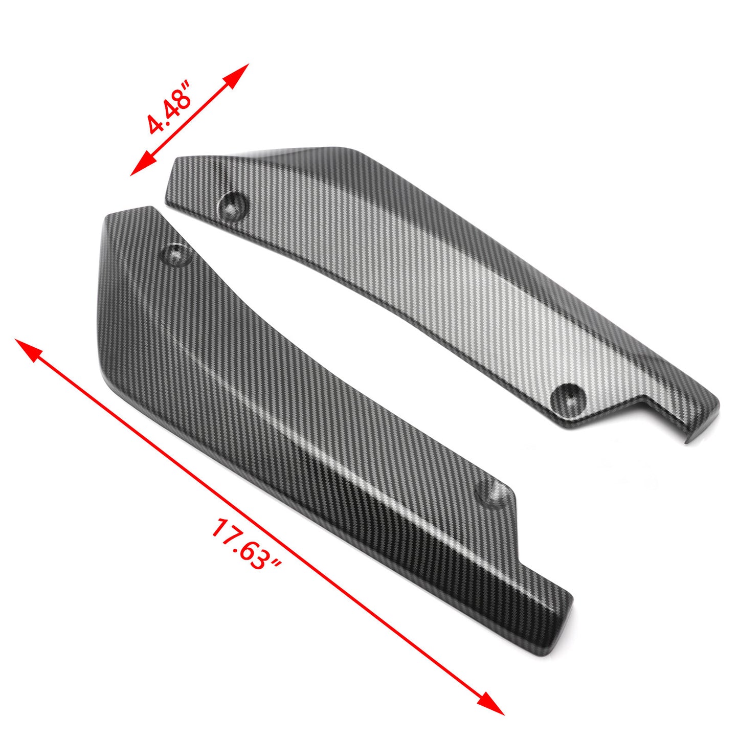 2pcs Carbon Fiber Texture Rear Bumper Splitter Diffuser Canard for Chevy Camaro