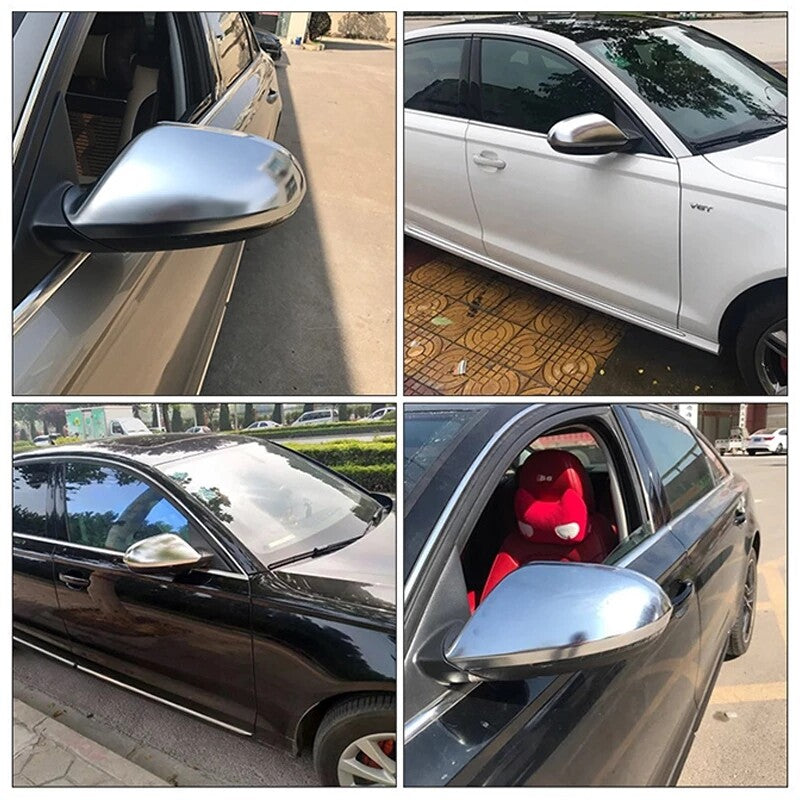 With side Assist hole matte side mirror cover for Audi A6 S6 C7 4G 2012-18