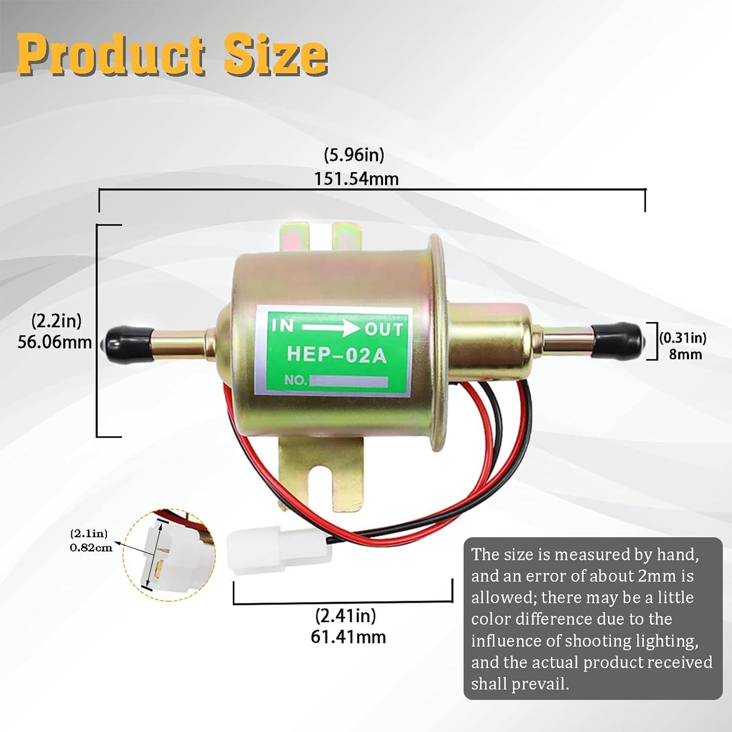 Fuel Pump 12V Universal Low Pressure 12 Volt Transfer Inline Fuel Pump
