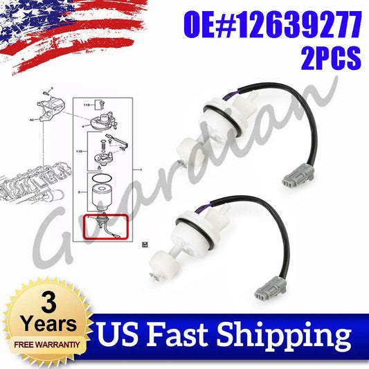 2PCS Fuel Filter Water Sensor Part 12639277 for GMC for Chevrolet Silverado for Sierra