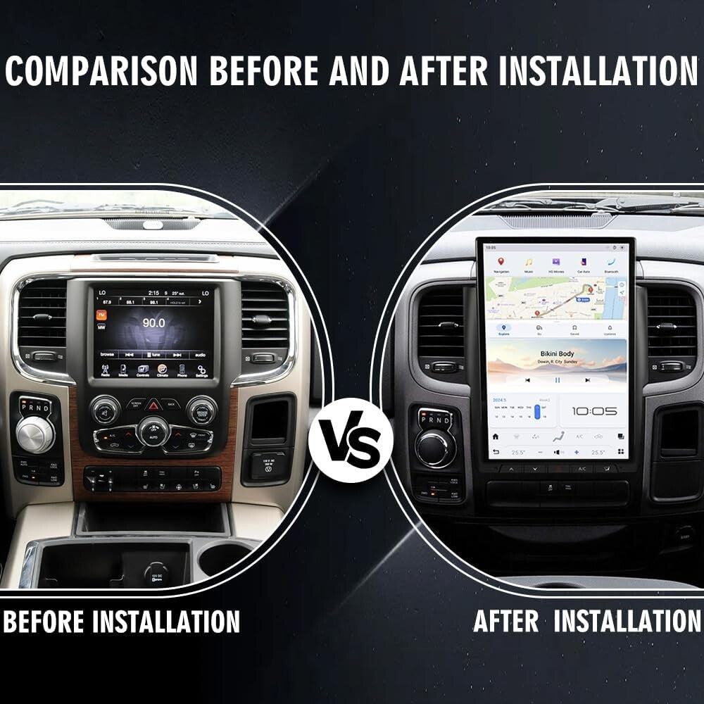 14.4 Android 13 for Tesla Screen Carplay Gps Radio 8+128GB for Dodge for Ram 2013-2018