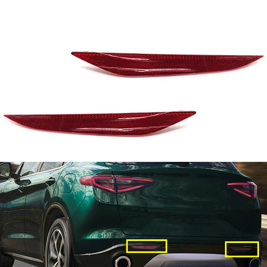 Pair Rear Bumper Reflector Rear Brake Lamp for Alfa Romeo for Stelvio 2017-2022