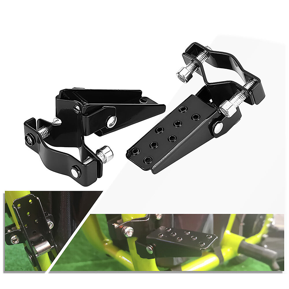 2x Motorcycle Rear Pedals, Steel Moto Non-Slip Folding Rear Footrest Foot Pegs