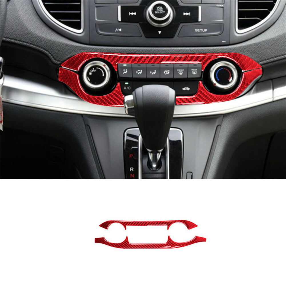 Red Carbon Fiber Digital Climate Control Trim for Honda CRV CR-V 2015-2016 TypeA