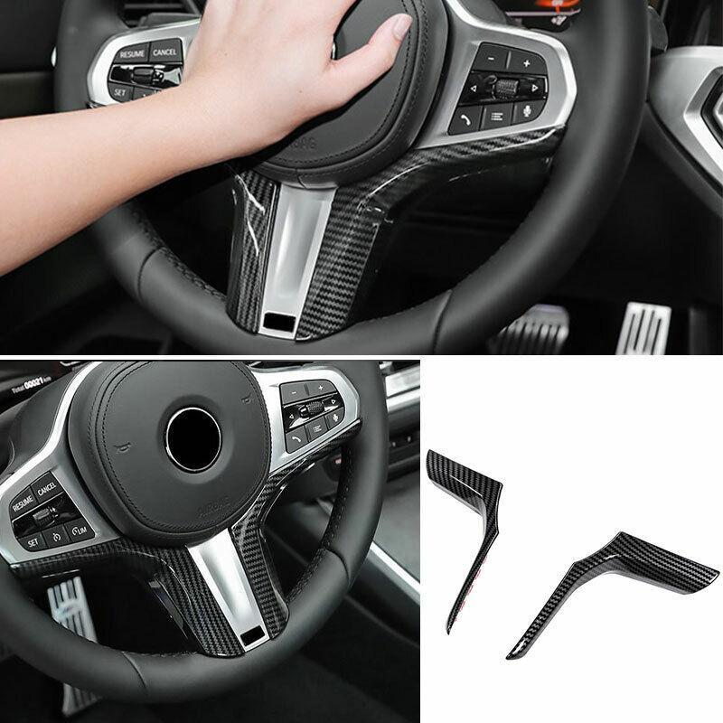 Fit for BMW 3-Series G20 2019-2021 Carbon Fiber Steering Wheel Strip Cover Trim