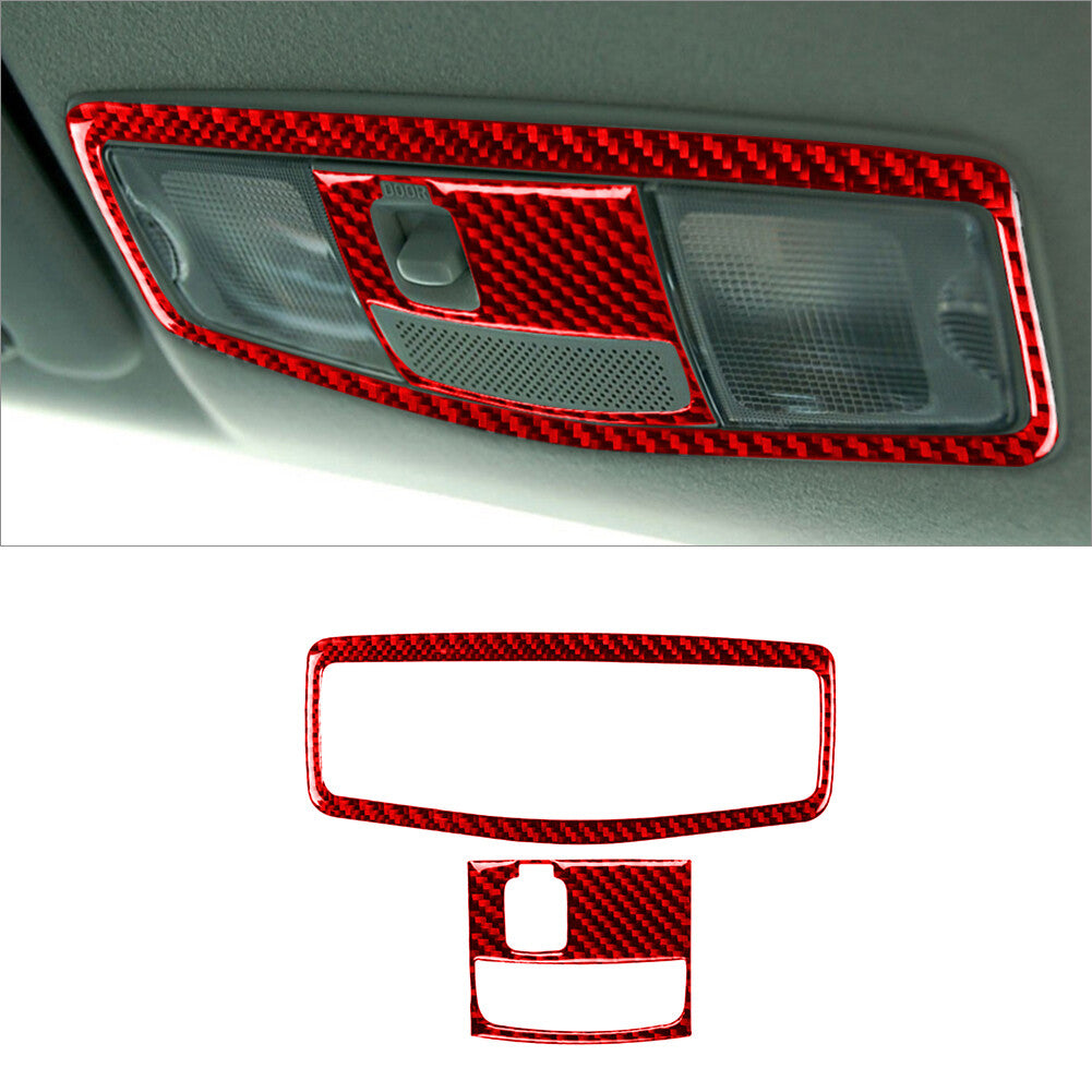 Carbon Fiber Overhead Light Cover Trim Fit for Mitsubishi Lancer 2008-15