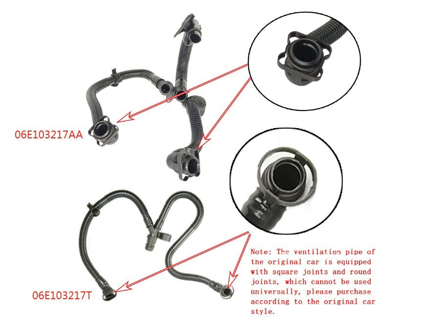 New PCV Ventilation Hose Assembly for Audi A4 A5 A6 Q5 3.2 06E103217AA CALA CALB