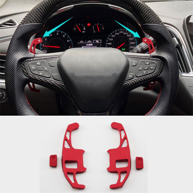 for Chevrolet Malibu 2016-24 Red Aluminum Steering Wheel Shift Paddle Shifter 2X