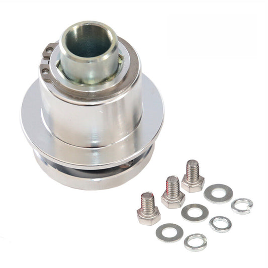360¡ã Steering Wheel Quick Release Disconnect 3 Hole Hub Adapter Aluminum Silver