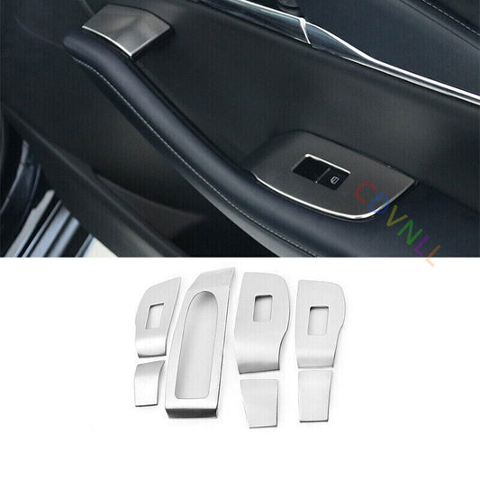 for Mazda CX-30 CX30 2020-24 Silver Steel Window Lift Panel Switch Cover Trim 7X