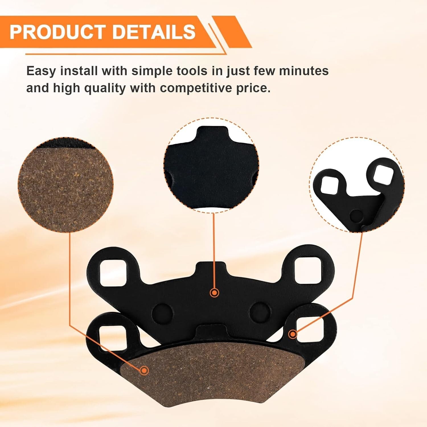 Front and Rear Brake Pad Replacement for Polaris Sportsman 400 450 500 600 700