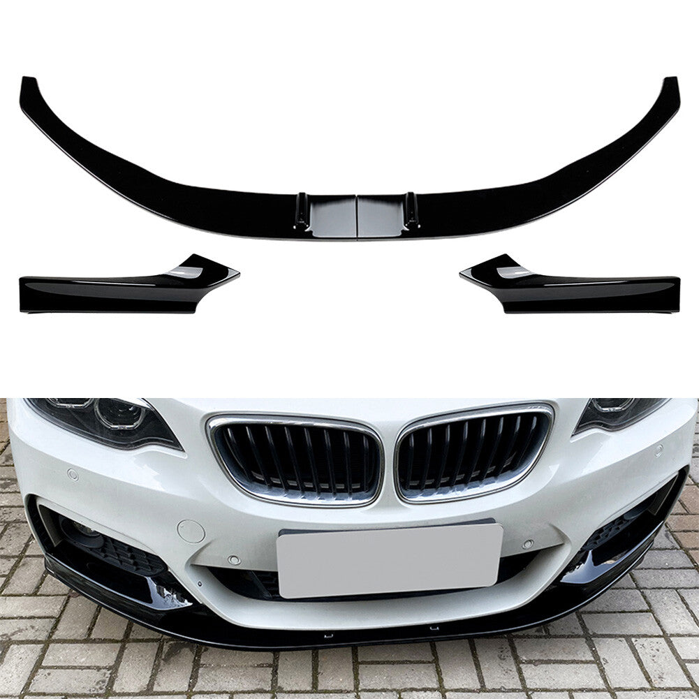 Fit for BMW 2 Series F22 F23 Front Bumper Spoiler Lip+Side Splitter Cover Trim
