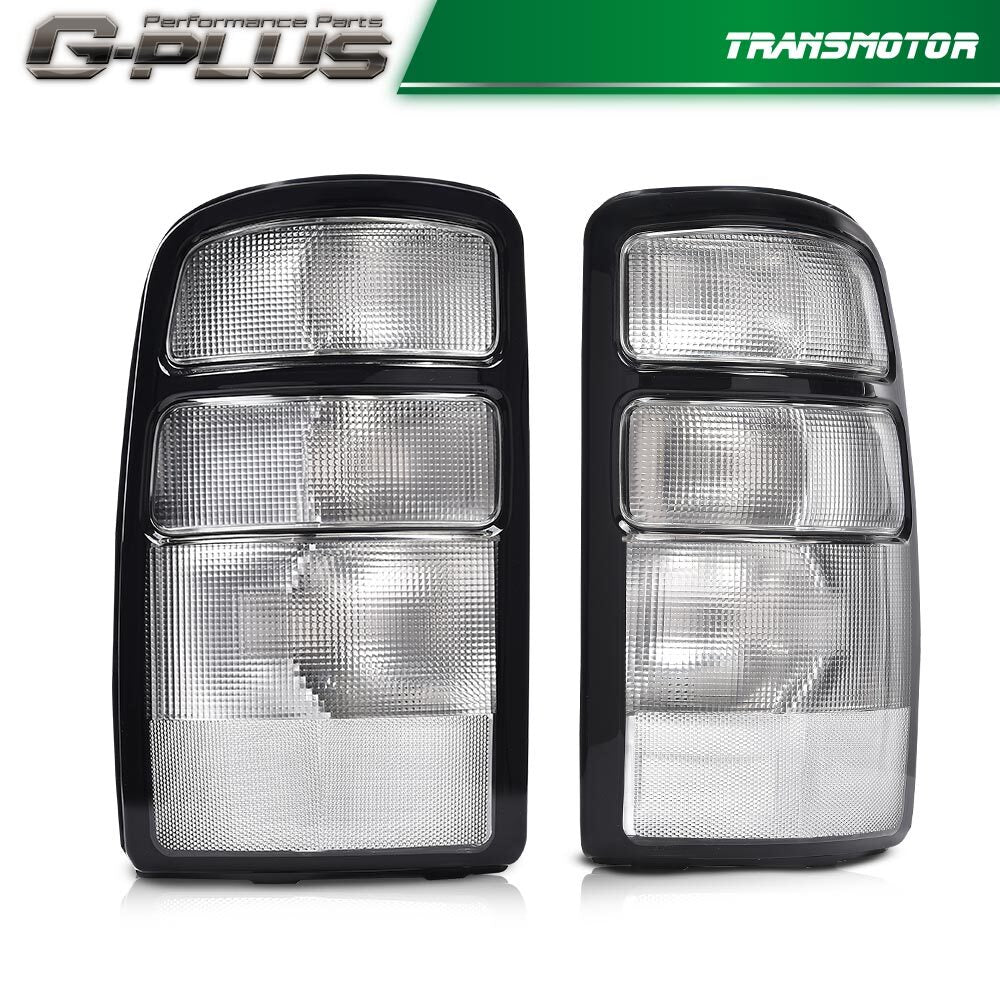 Fully transparent European taillights suitable for 00-06 for Chevrolet Suburban Tahoe with bulbs.