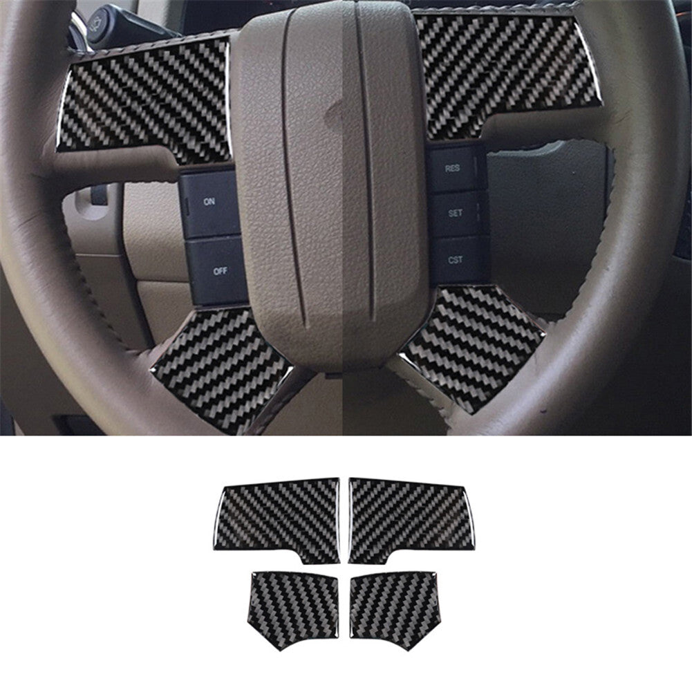 4pcs for Ford F-150 FX4 Carbon Fiber Steering Wheel Sticker Trim Cover 2004-2008