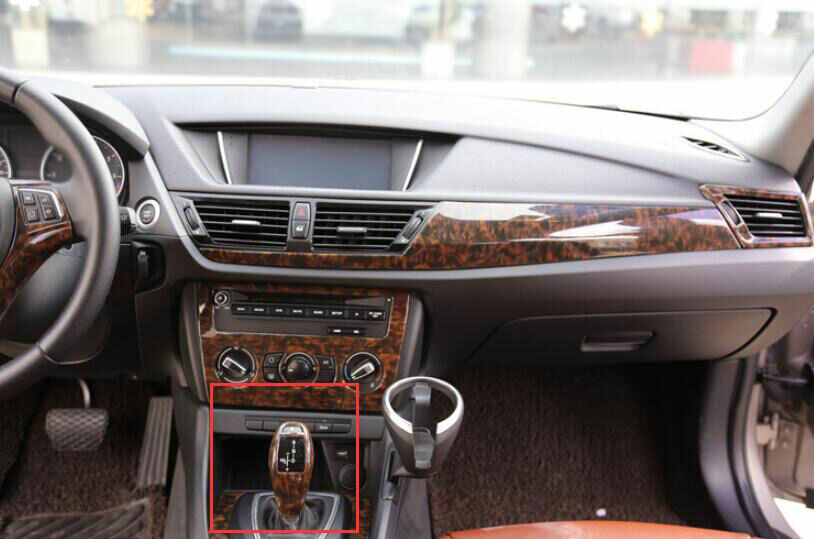 for BMW X1 E84 2013-2015 Agate Wood Grain Gear Shift Knob Shifter Lever Trim 1P