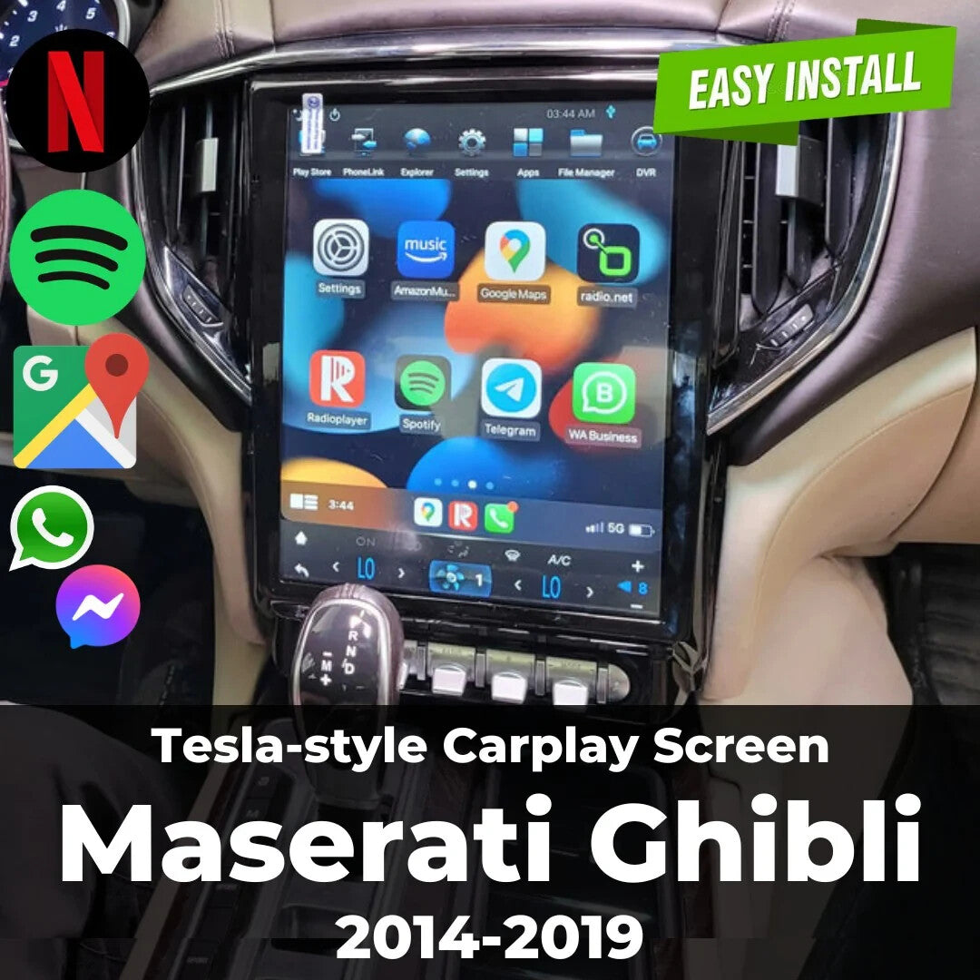 12.1 Android Car Gps Navigation 4+64GB for Tesla Style for Maserati Ghibli 2014~19