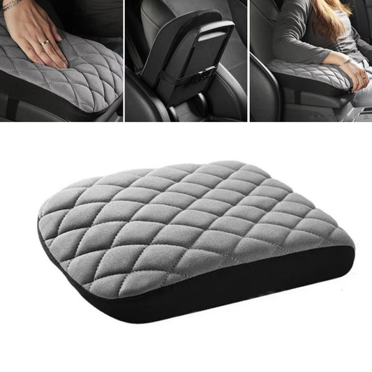 Car Armrest Cushion Cover Center Console Memory Cotton Box Pad Protector Gray