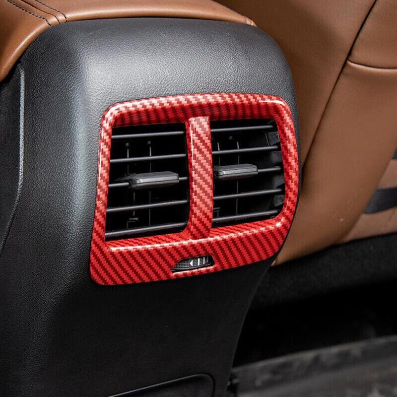 for Ford Bronco Sport 21+ Red carbon Rear A/C Outlet Vent Panel Trim Accessories