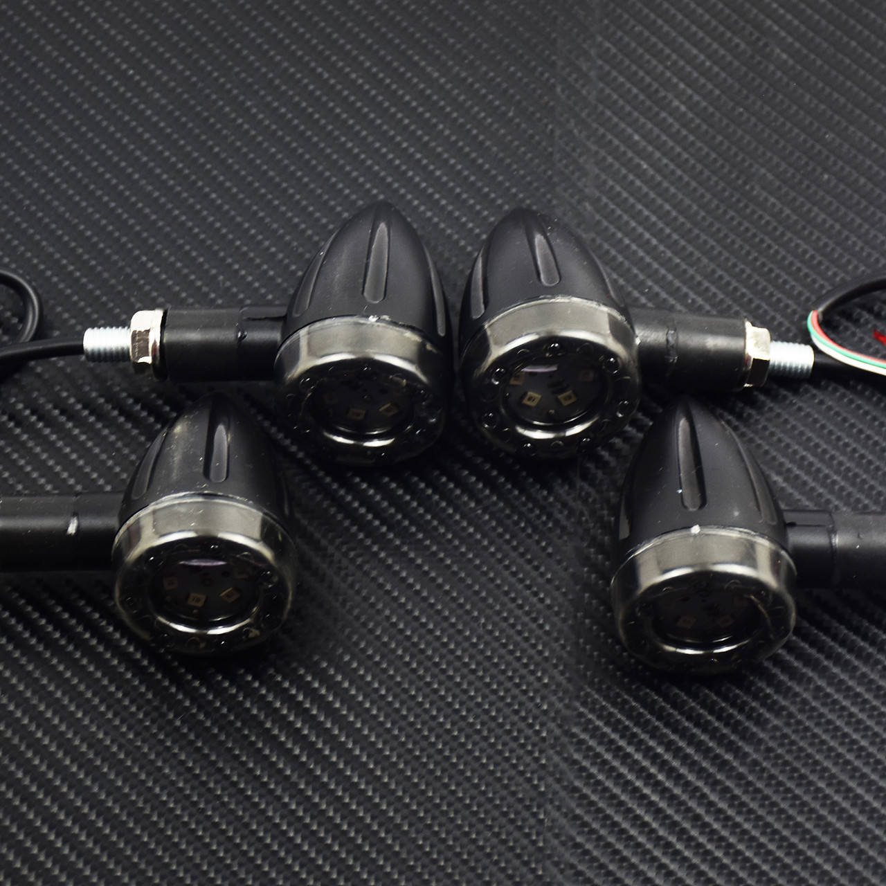 4xMotorcycle LED Amber Turn Signal Red Brake Indicator Light Lamp Fit for Harley