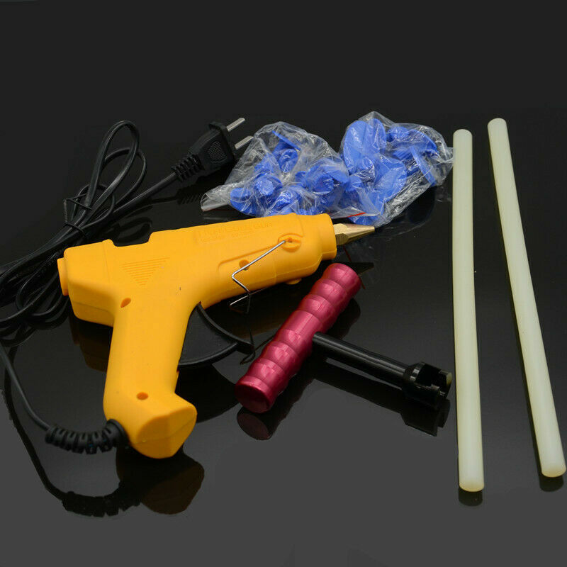Body Panel Sheet Paintless Dent Repair Puller Lifter Hammer Glue Gun Tool Kit