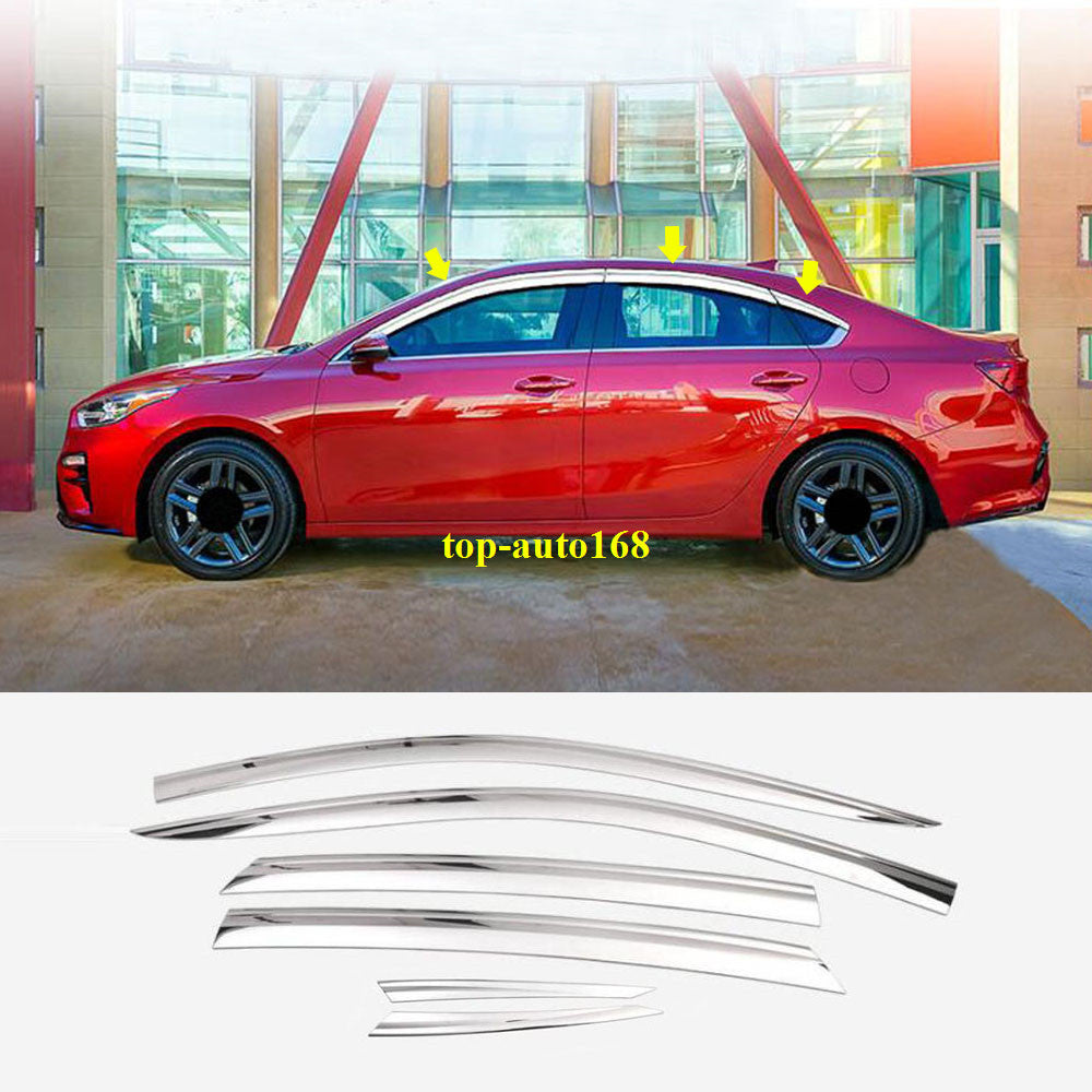 for Kia Forte 2019-2023 Chrome Window Visor Vent Sun Shade Rain Guard Door Visor
