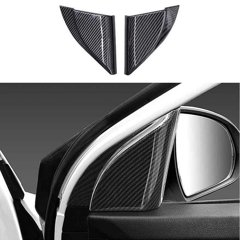 for Hyundai for Elantra 2017-2020 Carbon Fiber Front Triangle A Pillar Cover Trim 2x