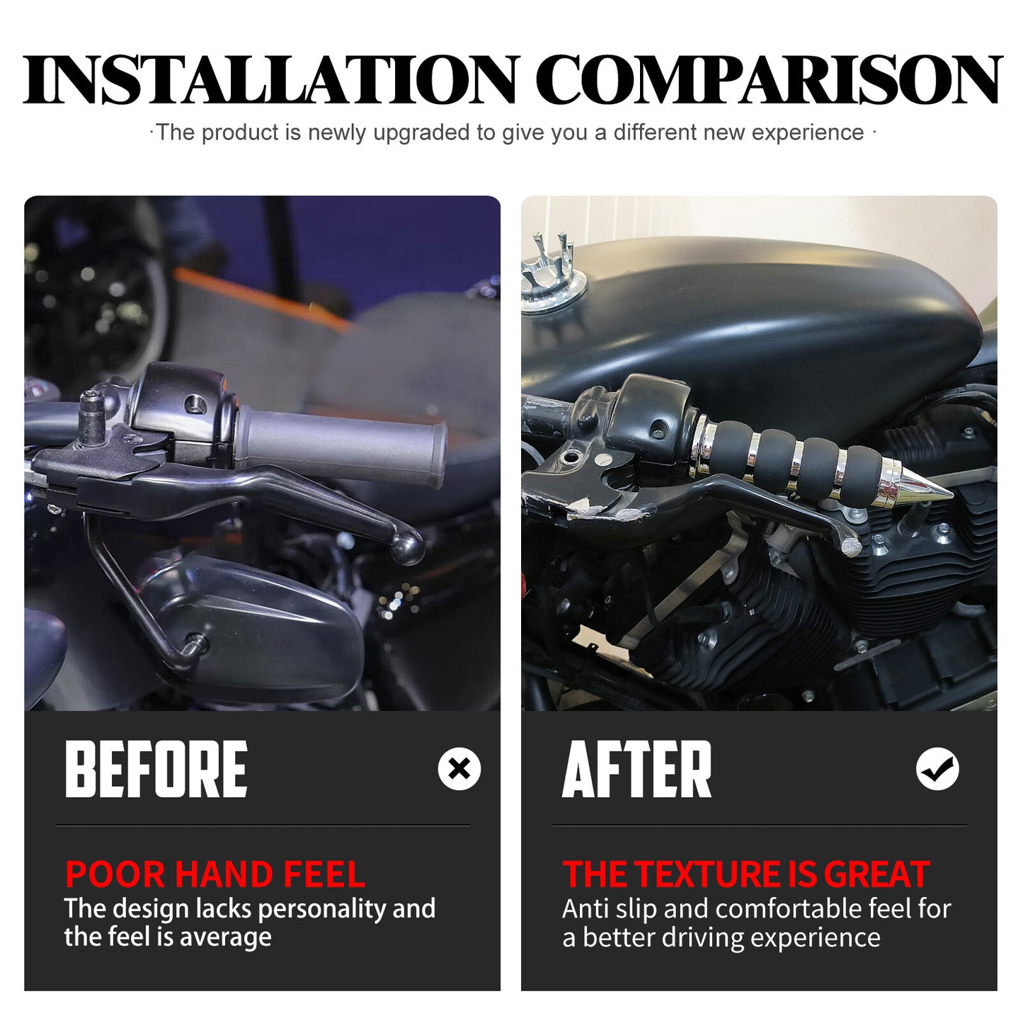 1 Chrome Spike Handle Bar Hand Grips for Harley Sportster Dyna Softail Toruing