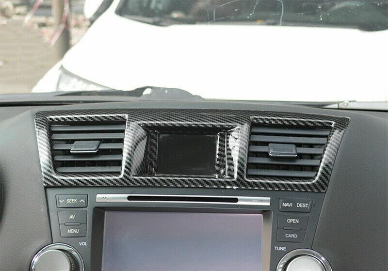 for Toyota Highlander 2008-2013 Carbon Fiber Middle Console Air Outlet Vent Trim