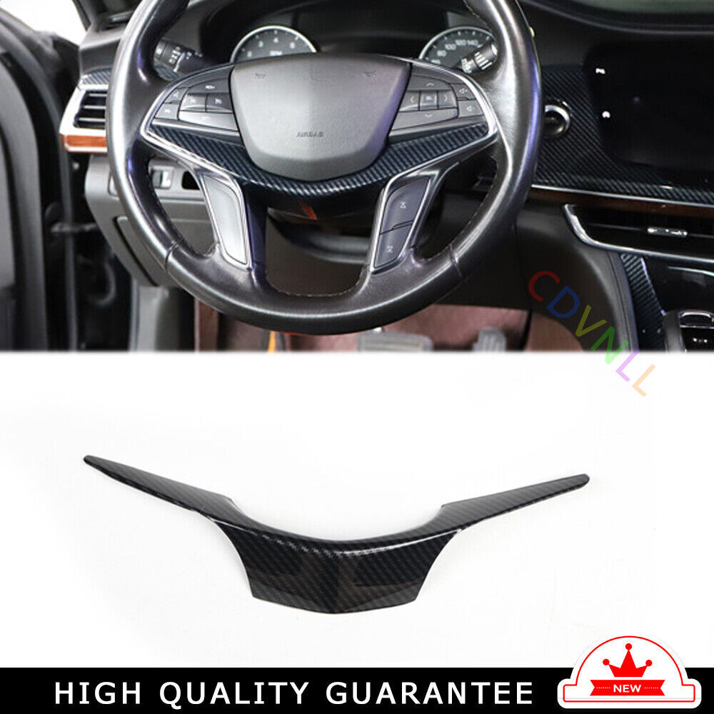 Car Steering Wheel U Type Cover Trim Fit for Cadillac CT6 2016-2020 Carbon Fiber