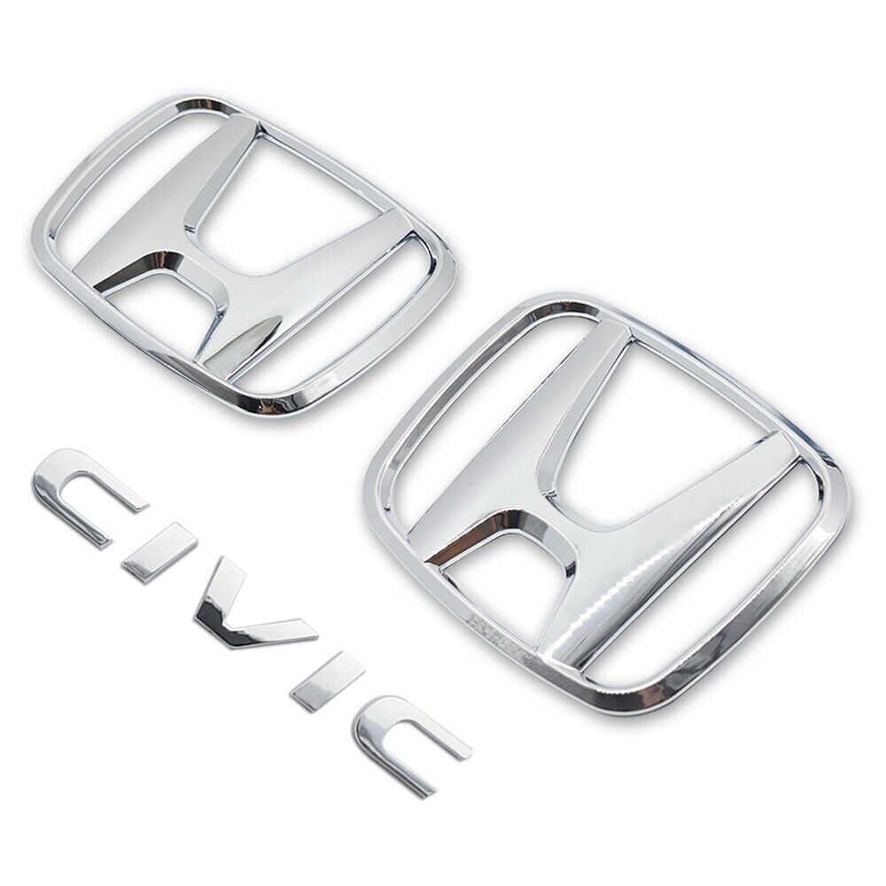 SET SILVERY EMBLEM BADGE for H+CIVIC FC FK 2015-2021 ADHENSIVE STICKERS