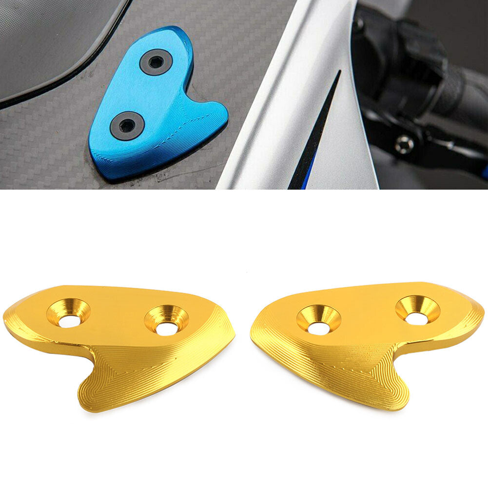 Rearview Mirror Block Off Base Plate Cover Mount for Yamaha YZF-R1 R1 15-19 Gold