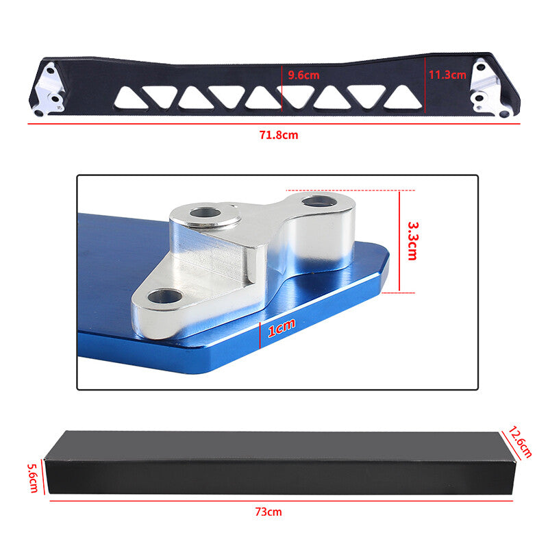 Billet Rear Lower Subframe Brace Tie Bar for 1996-2000 for Honda for Civic EG Black
