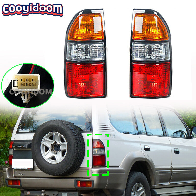 Pair Rear Brake Lamp Tail Light for Toyota Prado FJ90 LC90 3400/2700 1998-2002