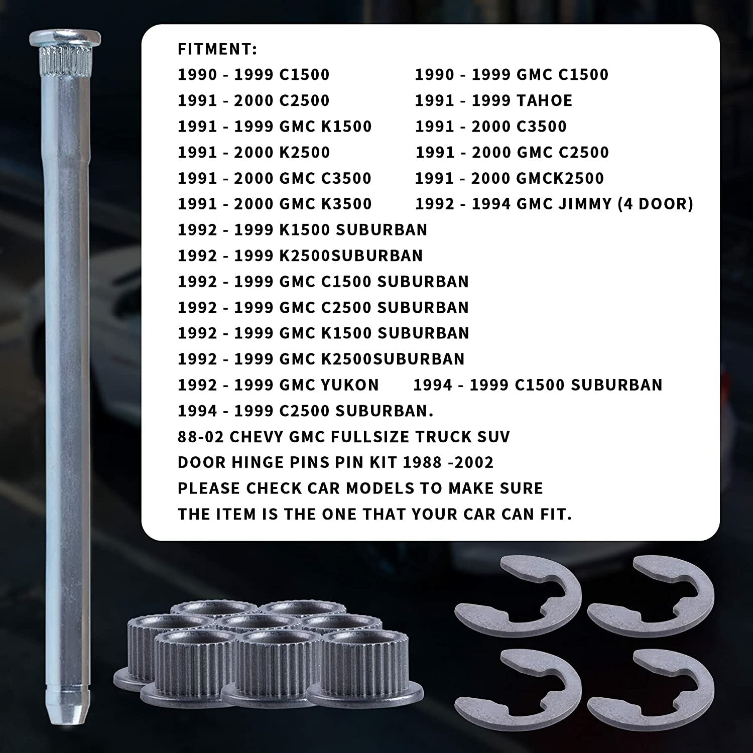 Door hinge pin kit 1988/2002 2-door 4-pin bushing kit for 88-02 for Chevrolet for GMC trucks