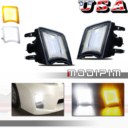 2010-2011 for Toyota Prius with transparent lens passenger and driver side turn signals.