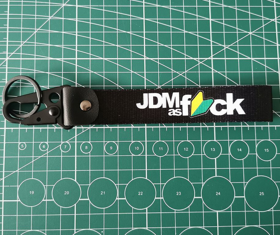 Car keychain/ring with lanyard, HKS black, suitable for Mitsubishi .