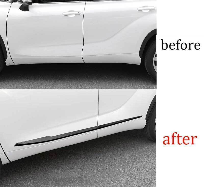 for Toyota Highlander Gloss Black Body Door Side Molding Sill Guard 4P 2020-2024
