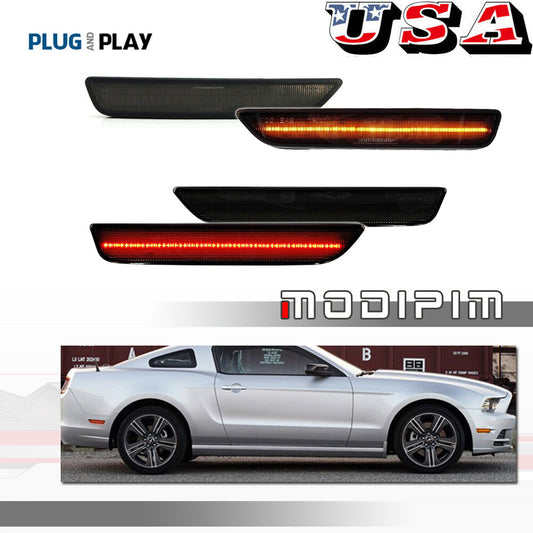 Smoked LED lenses, amber/red front and rear marker lights suitable for 10-14 for Ford Mustangs.