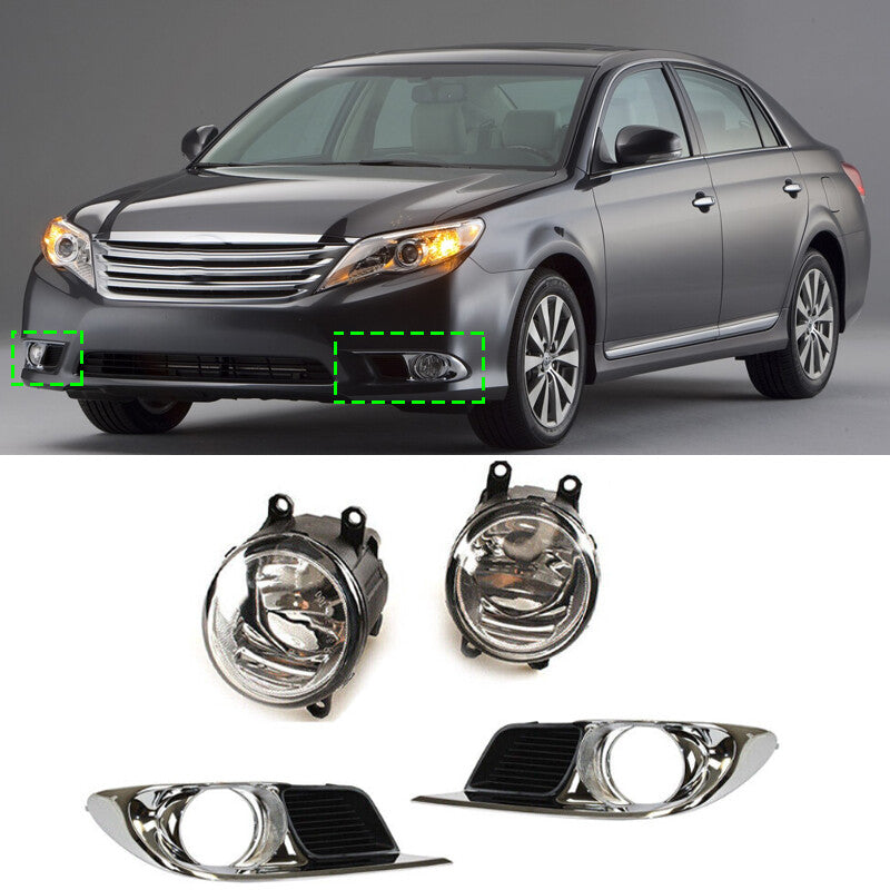 Front Fog Light Lamp + Cover Grille Pair for Toyota for Avalon 2011-2012